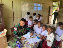 Tingkatkan Kualitas Generasi Bangsa, Satgas 141/AYJP Gelar Kegiatan Belajar Mengajar.