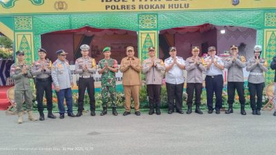 Bupati Anton ST MM. Didampingi Kapolres Rohul, Pantau Kesiapan Pos Pengamanan Lebaran, 
