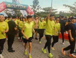 Polsek Talang Kelapa Lakukan Pengamanan Lari Maraton Fun Run Musi Runner Polda Sumsel 