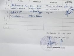 Viral! Polemik Panas di Desa Sei Kandis, BPD Bongkar Dugaan Skandal Jelang HUT RI ke-80