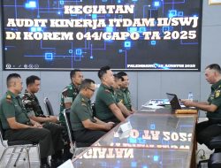Korem 044/Gapo Menerima Kunjungan Tim Audit Kinerja Itdam II/Swj