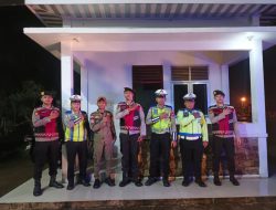 Polres Banyuasin Gelar Patroli Malam Obyek Vital Di kawasan Kantor Pemerintahaan